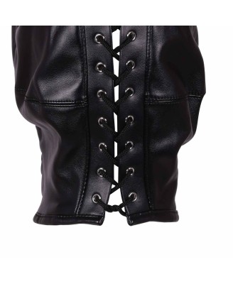 Mask with Brown Ponytail - Black
