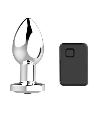 Stymulator-Rechargeable Butt Plug Vibrator USB 10 Functions - Silver
