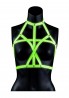Bra Harness - Glow in the Dark - Neon Green/Black - L/XL
