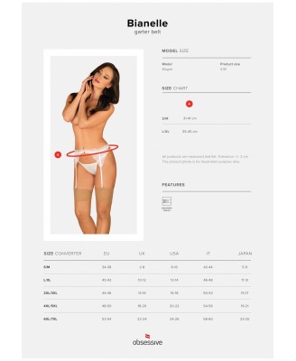 Bielizna-Bianelle pas do pończoch biały L/XL