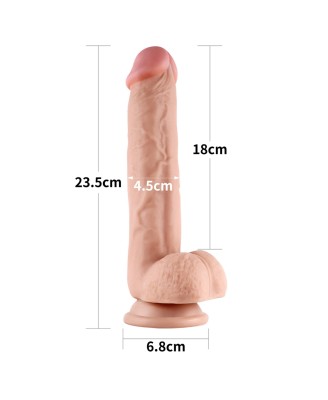 9.5'' Sliding Skin Dual Layer Dong - Realistyczne Cieliste Dildo z Przyssawką - 24 cm