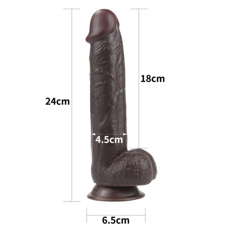 9.5'' Sliding Skin Dual Layer Dong - Black