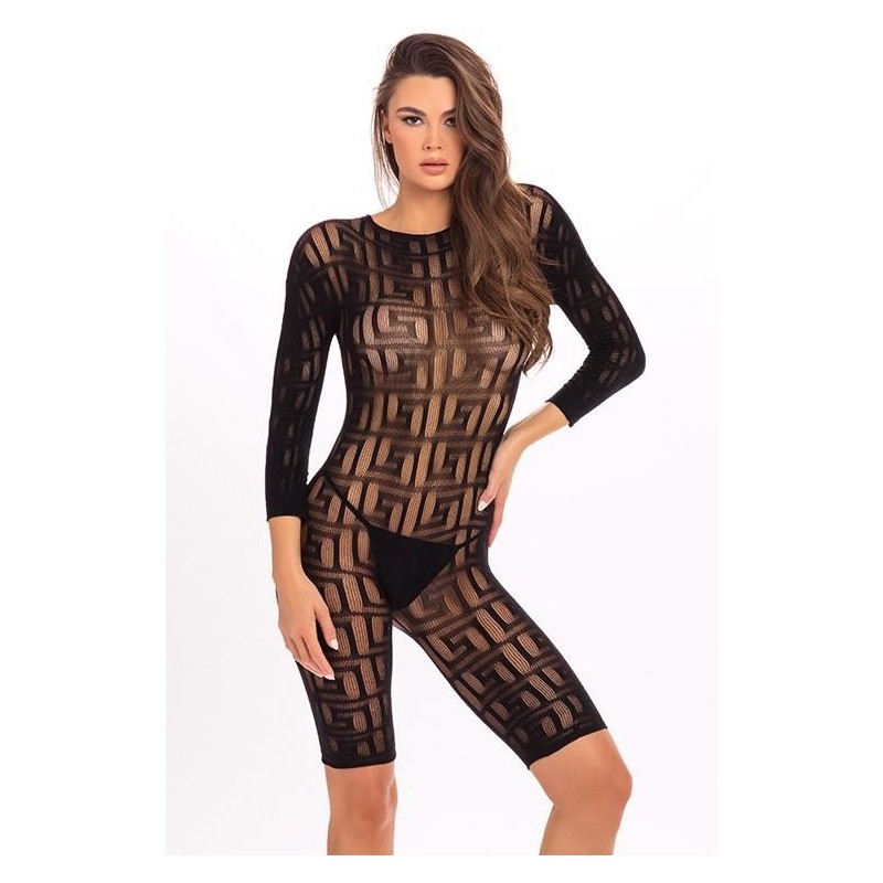 EXOTIC GEOMETRY BODYSTOCKING BLACK, S/M