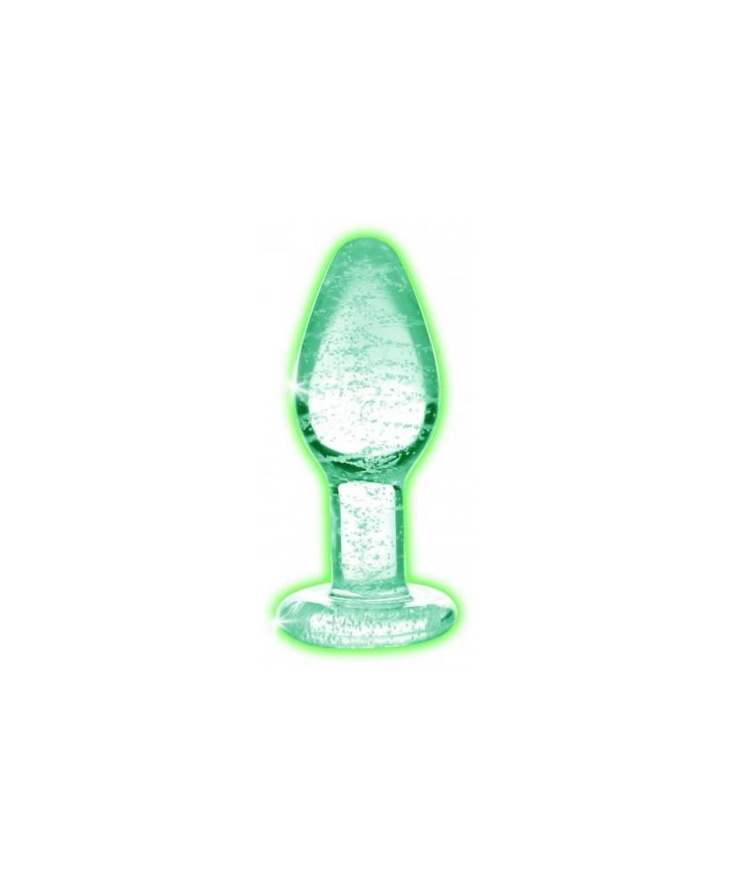 Glow in the dark glass anal plug - Szklany Korek Analny - Świecący w ciemności - L