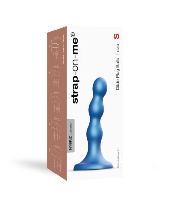 DILDO PLUG BALLS METALLIC BLUE - S