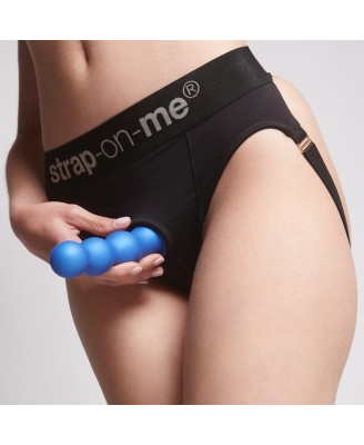 DILDO PLUG BALLS METALLIC BLUE - S
