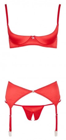 Shelf Bra Set red 80B/M