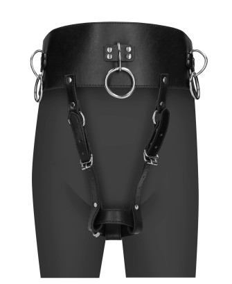 Belt with Vibrator Holder - Black