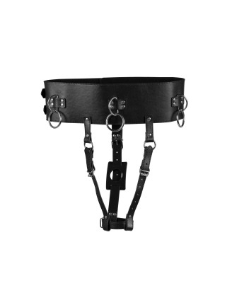 Belt with Vibrator Holder - Black