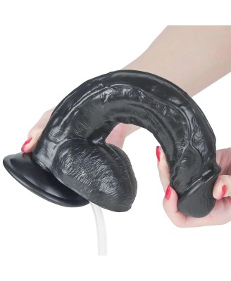 LoveToy - 10'' Squirt Extreme Dildo - Czarne Dildo z PVC