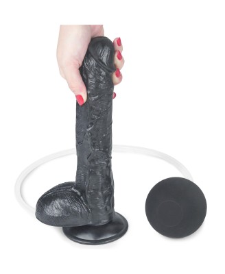 LoveToy - 10'' Squirt Extreme Dildo - Czarne Dildo z PVC