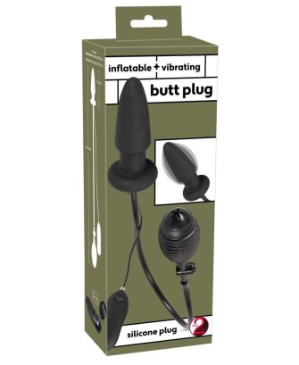 Inflatable vibrating butt plug