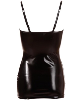 Cottelli Dress Czarna Sukienka Mini Wetlook - XL
