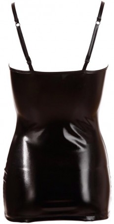 Cottelli Dress Czarna Sukienka Mini Wetlook - XL