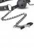 Knebel-Open Ball Gag With Nipple Clamps